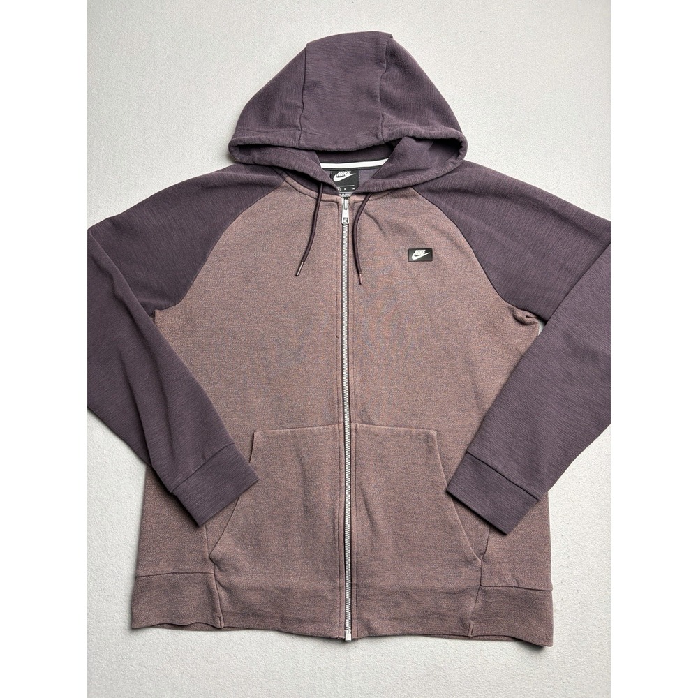 Nike Full Zip Hoodie Two Tone Burgundy Plum Men's Medium